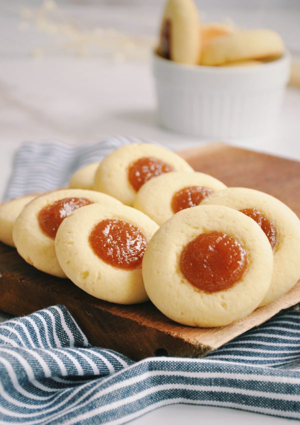Quince paste thumbprint cookies (Argentinian Pepas)