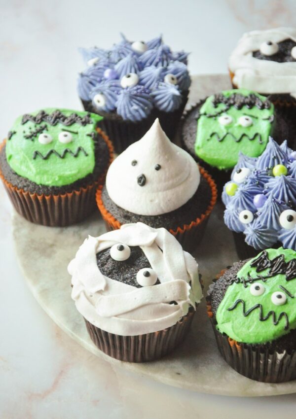 Cupcakes de chocolate de Halloween